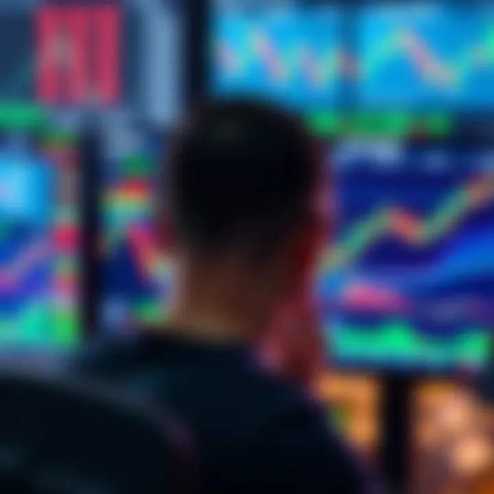 A person looking at a computer screen with fluctuating Ethereum prices and graphs, showing updates in dollar-cost averaging on the Kraken platform.