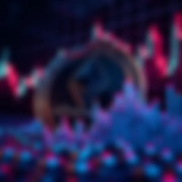 Graph showing decline in Ethereum price with a digital coin in the background