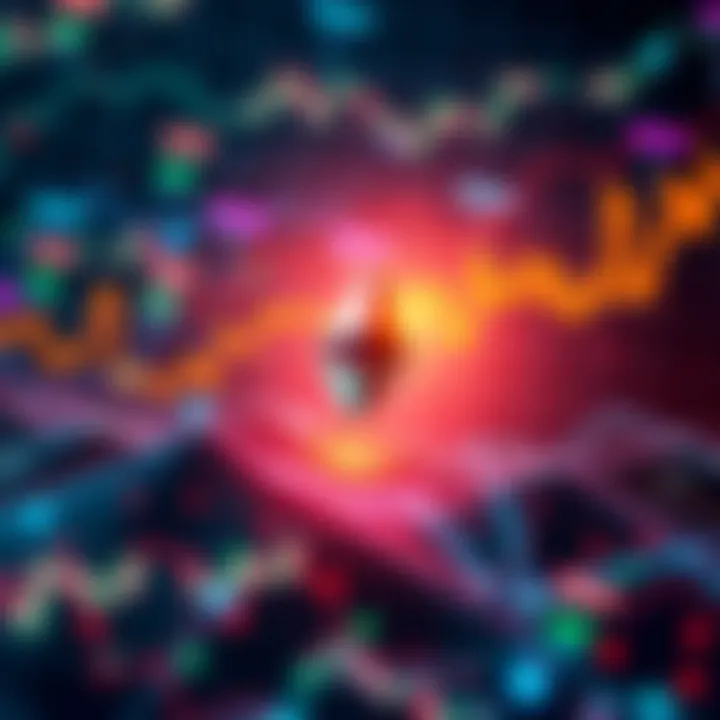 Graphic showing soaring Ethereum activity with increasing charts and numbers representing active addresses and transactions