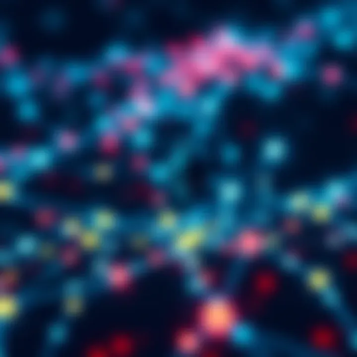 Ethereum Blockchain Concept A visual representation of the Ethereum blockchain with nodes connected, illustrating its unique network structure and technology.