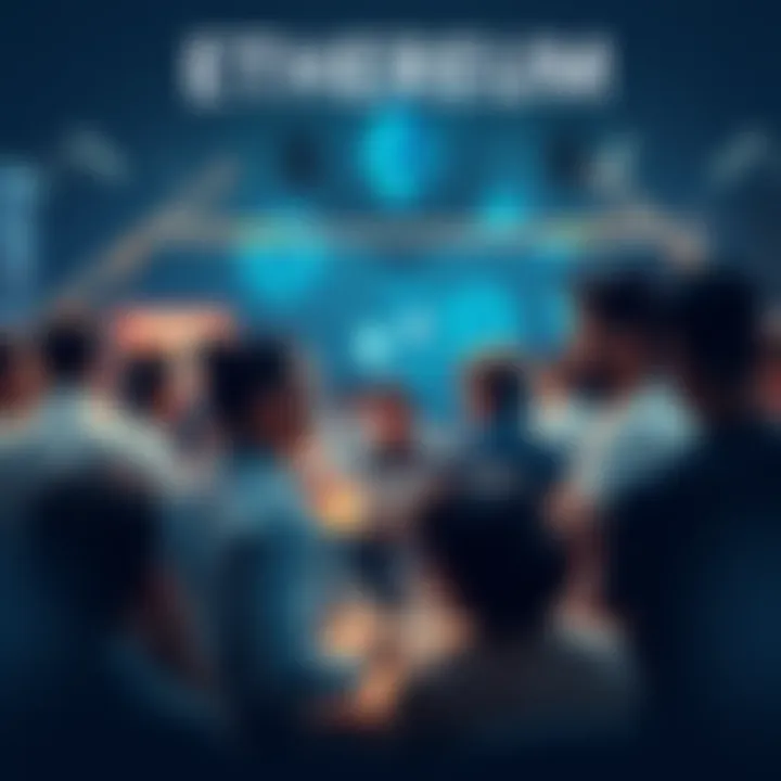 People engaging in a conversation about Ethereum in a community forum setting