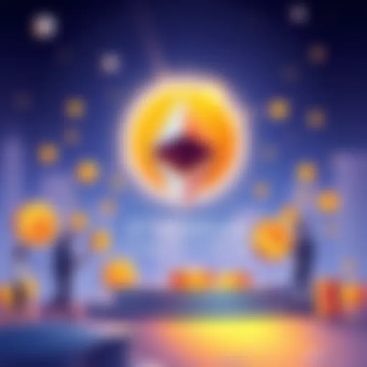 Illustration showing Ethereum logo with stablecoins and users interacting without ETH costs.