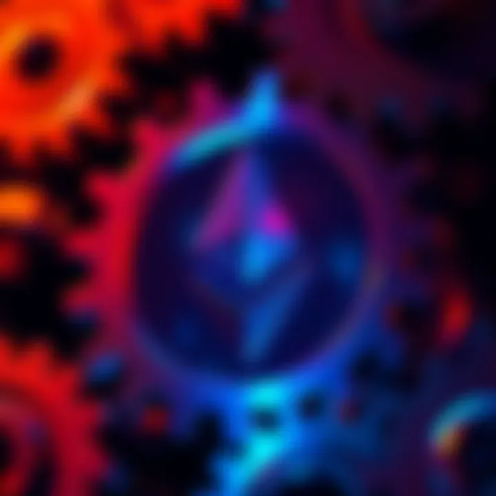 Ethereum logo surrounded by gears, representing problem-solving and innovation in the crypto space