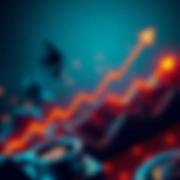 Ethereum growth illustration A graph showing Ethereum's increasing value with arrows pointing upward and symbols of stablecoins and institutional interest.