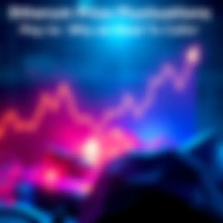 A line graph showing Ethereum price fluctuations with ups and downs over time.
