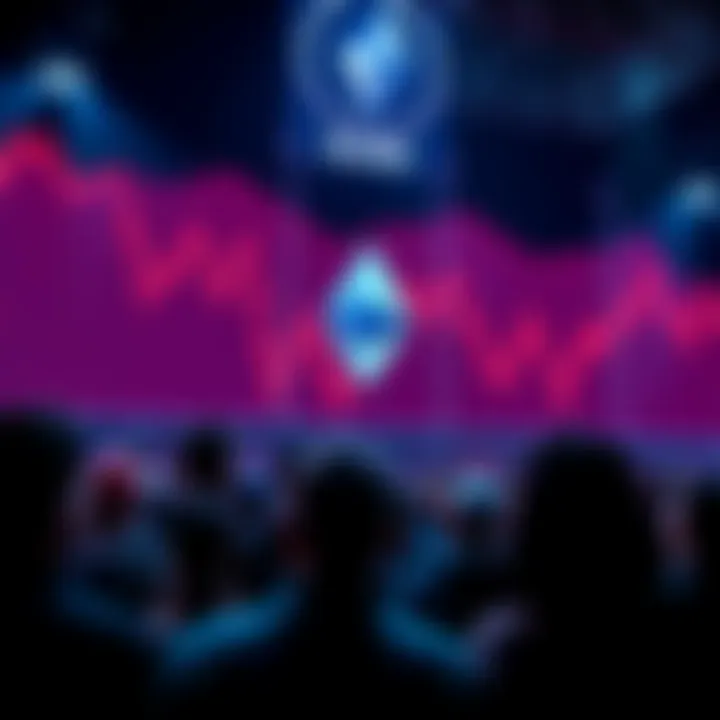Graph showing Ethereum's price below $2000 in 2026 with a surprised crowd analyzing it