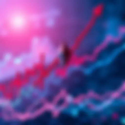 A graph showing Ethereum's price rising sharply with arrows pointing upward, symbolizing potential market growth due to institutional buying and retail interest.