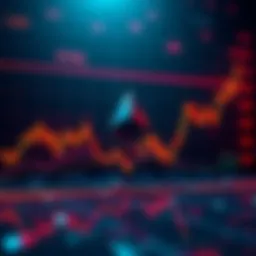 A graph illustrating the price fluctuations of Ethereum with upward and downward trends