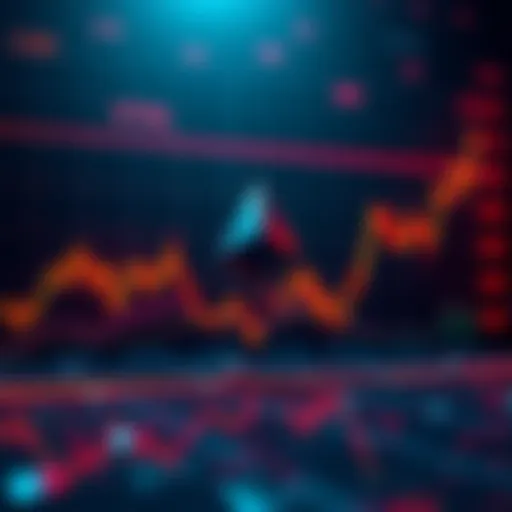 A graph illustrating the price fluctuations of Ethereum with upward and downward trends