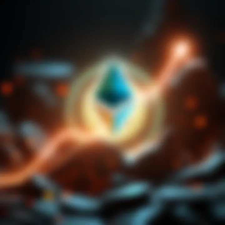 A graphic showing Ethereum's logo with a rising graph indicating 30% staking achievement, symbolizing growth in confidence and participation in the crypto network.