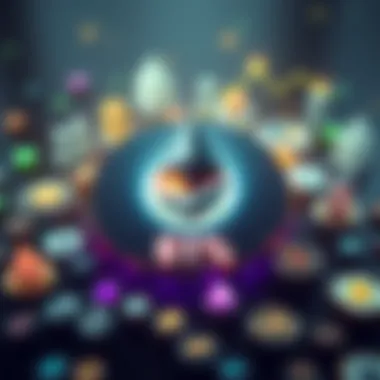 A visual representation of Ethereum dominating the tokenized assets market with a large pie chart showing its 61% market share, surrounded by symbols of various digital assets.