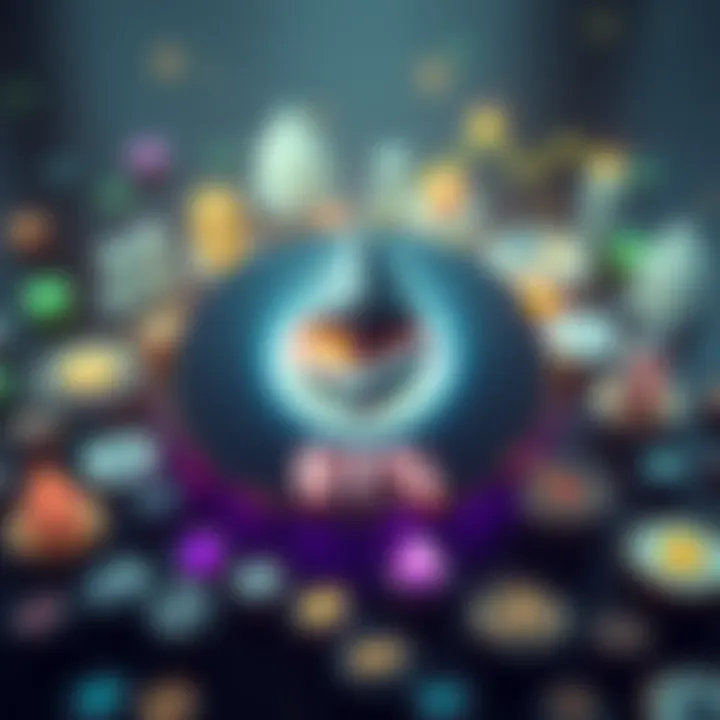 A visual representation of Ethereum dominating the tokenized assets market with a large pie chart showing its 61% market share, surrounded by symbols of various digital assets.