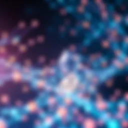 A visual representation of Ethereum's record 203 million transactions, showing a vibrant network of connections and digital currency symbols.