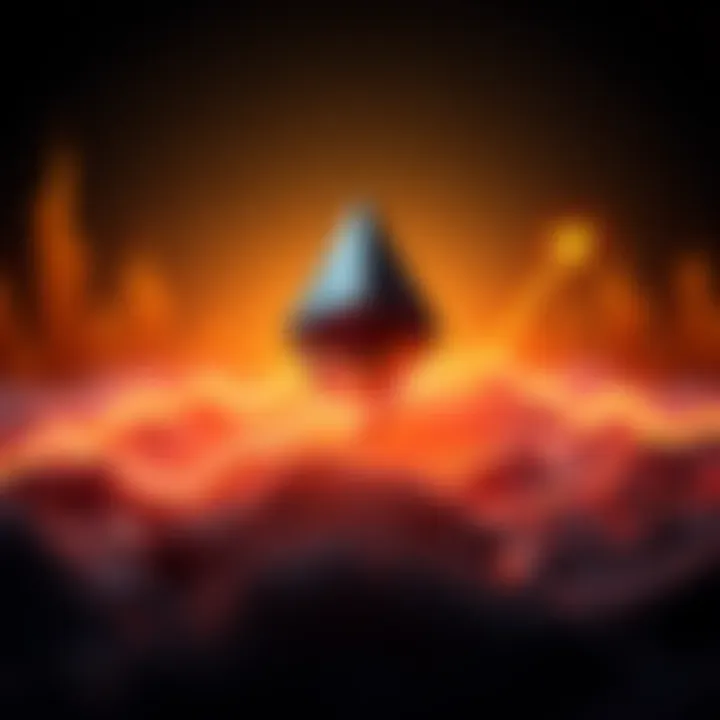 Graphic showing Ethereum logo with upward trend indicating 17.3 million transactions and a low fee of $0.008