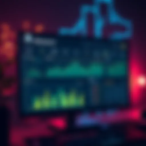 A computer screen displaying a real-time Ethereum validator dashboard with graphs and data on rewards and validator performance