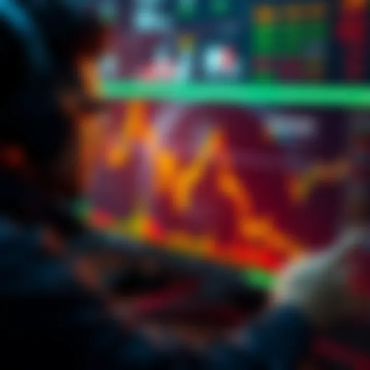 A trader analyzing ETHUSDT market trends and liquidity zones on a digital screen