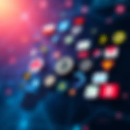 A visual representation of various crypto trading platforms that are still operational in the EU after MiCA implementation, showing logos and symbols of popular exchanges.