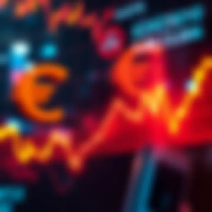 Graph showing a downward trend in euro currency values, indicating a market fire sale for investors.