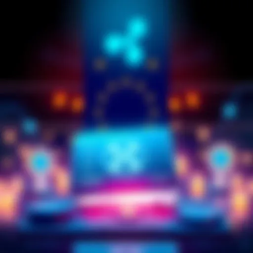 Illustration showing the EuroPA Alliance and European Payments Initiative launching a digital wallet, with symbols representing European transactions and Ripple's XRP logo in the background.