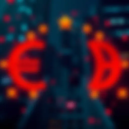 A graphic showing the currency swap process from EURx to EURC with arrows indicating the exchange direction