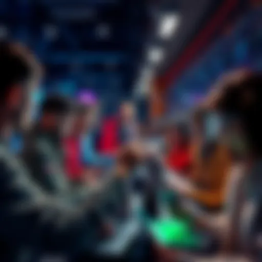 A diverse group of everyday people engaged in simple and friendly cryptocurrency trading on user-friendly platforms, highlighting the accessibility of crypto.