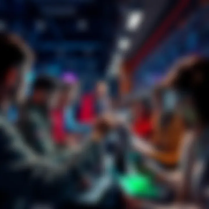 A diverse group of everyday people engaged in simple and friendly cryptocurrency trading on user-friendly platforms, highlighting the accessibility of crypto.