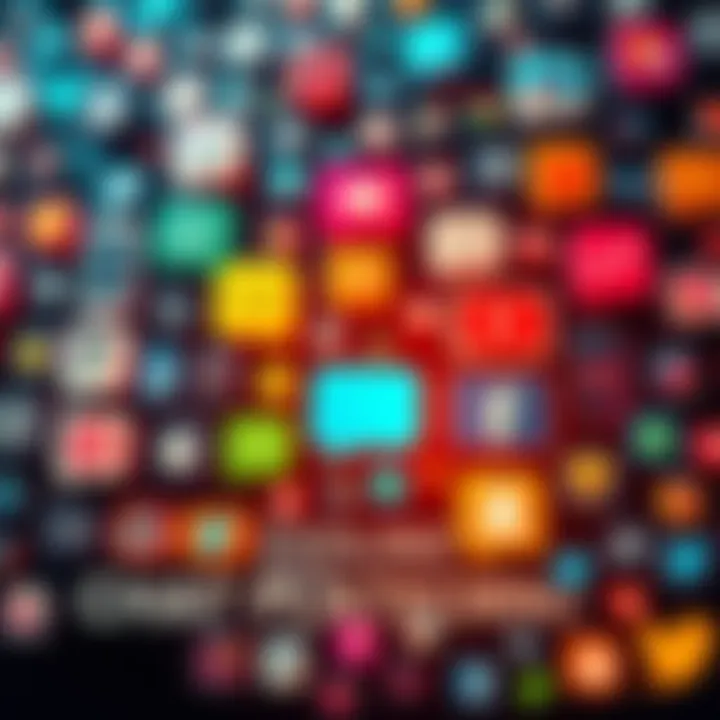 A collage of various chat platform icons representing modern communication features and trends.