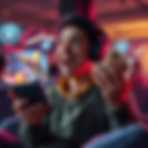 A person happily holding scraps while looking at a video game or upgrade screen, showing excitement for an upcoming upgrade.