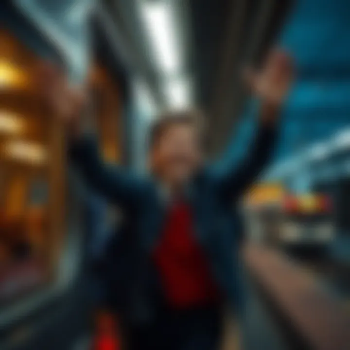 A person joyfully getting on a train with a big smile, symbolizing enthusiasm for a movement