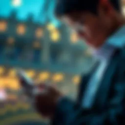 Exodus Wallet Backup on iCloud A person looking at their smartphone while managing their Exodus wallet backup settings with iCloud