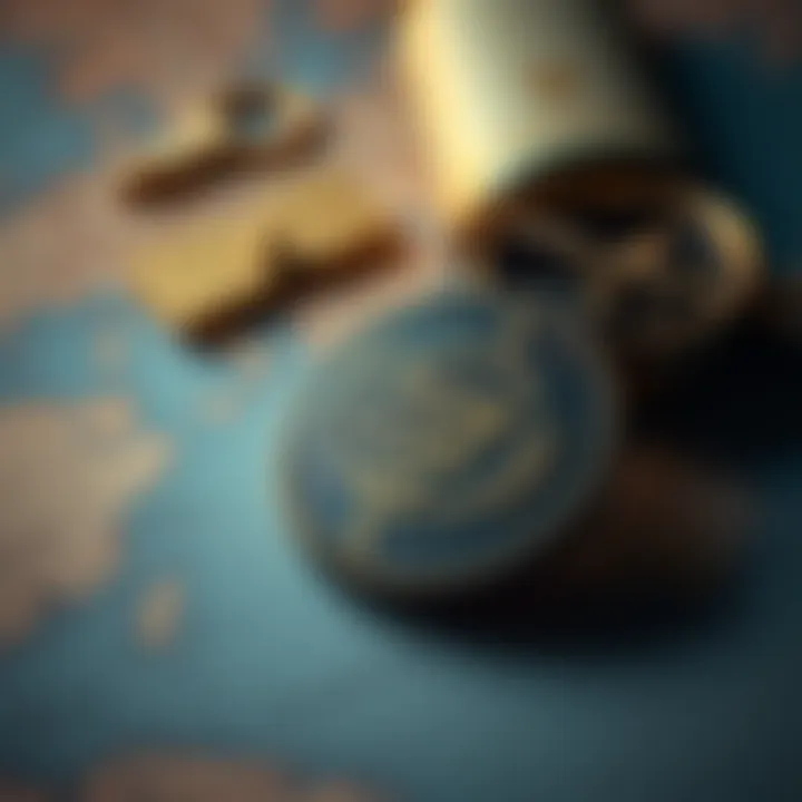 A close-up of the Explorers Club membership badge on a table with a map and compass in the background