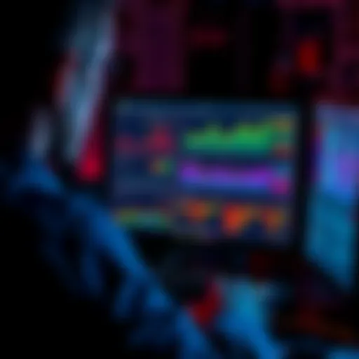 A person looking at a computer screen showing graphs and data of abandoned cryptocurrency, with Bolivarcoin highlighted.