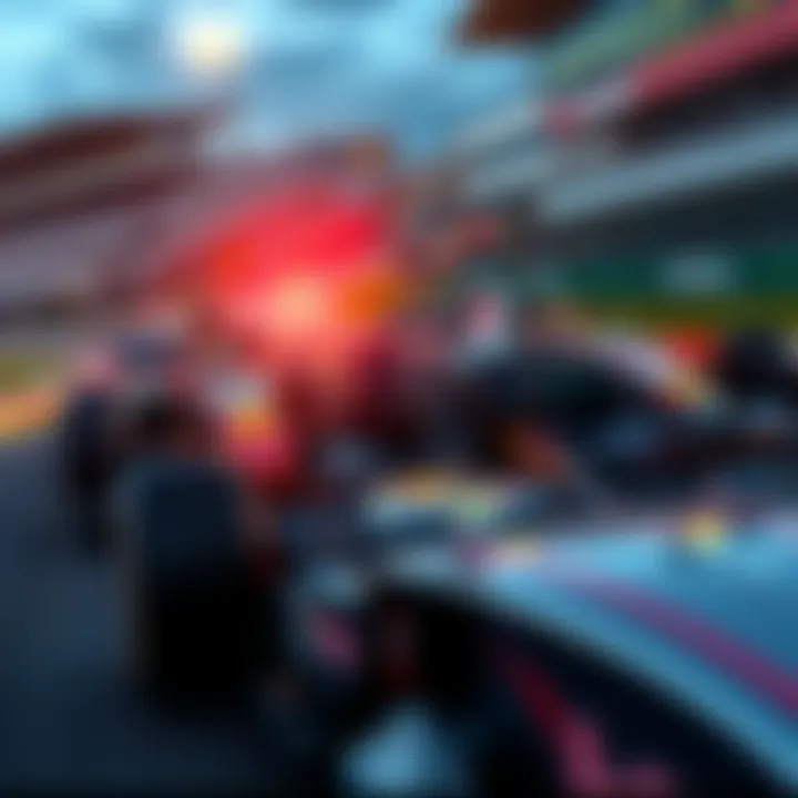 F1 race cars at Suzuka Two Formula 1 race cars competing on the Suzuka Circuit during the Japanese Grand Prix