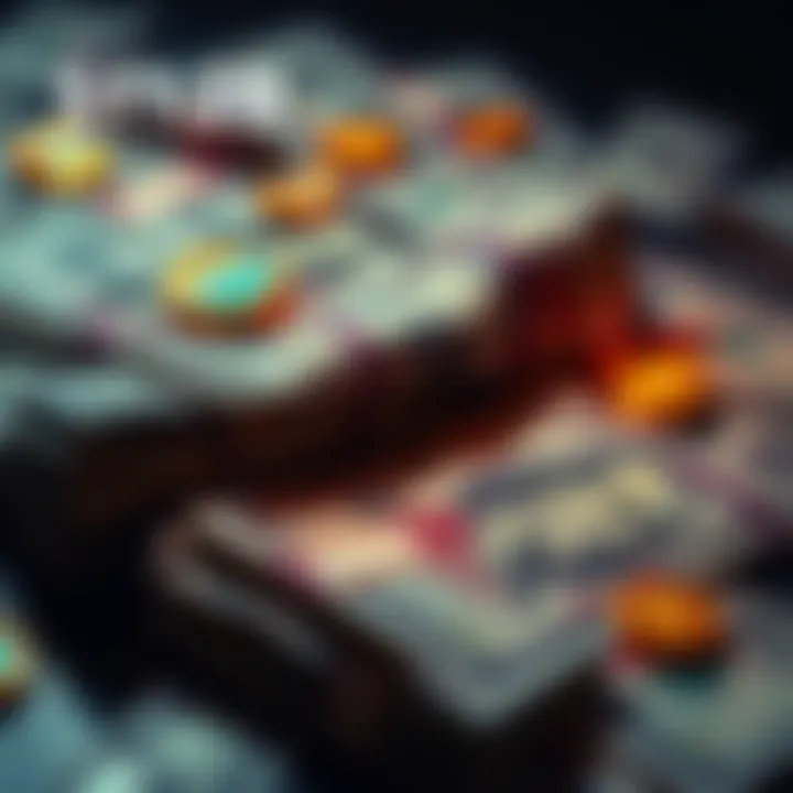 A graphic showing lost money with dollar bills and blockchain icons, illustrating failed investment strategies.