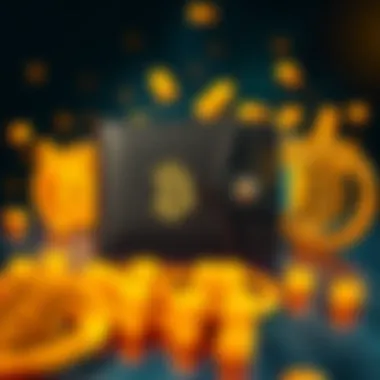 A visual representation of a Coldcard wallet with Bitcoin symbols, illustrating poorly executed mixing attempts by a hacker.