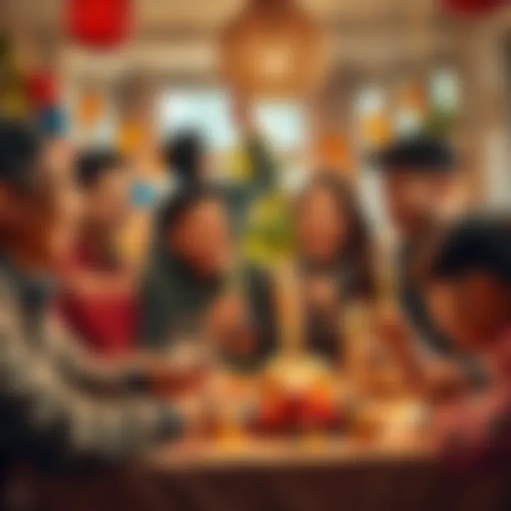 Family celebrating together A joyful family gathering, sharing laughter and memories during a celebration, surrounded by warm decorations and smiles.