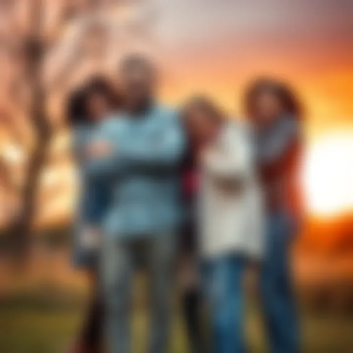 Family Embracing Adoption A diverse family standing together, showcasing love and unity as they embrace the concept of adoption