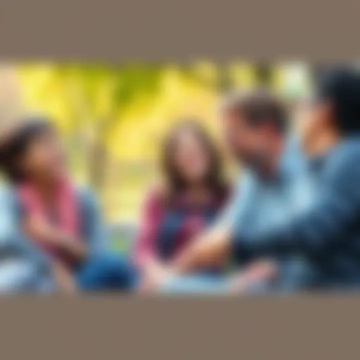 A group of people of different ages enjoying time together in a park, showcasing their close relationships and laughter.