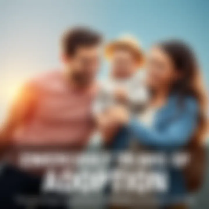 Family Embracing Adoption A happy family with a child holding hands, symbolizing love and support in adoption.