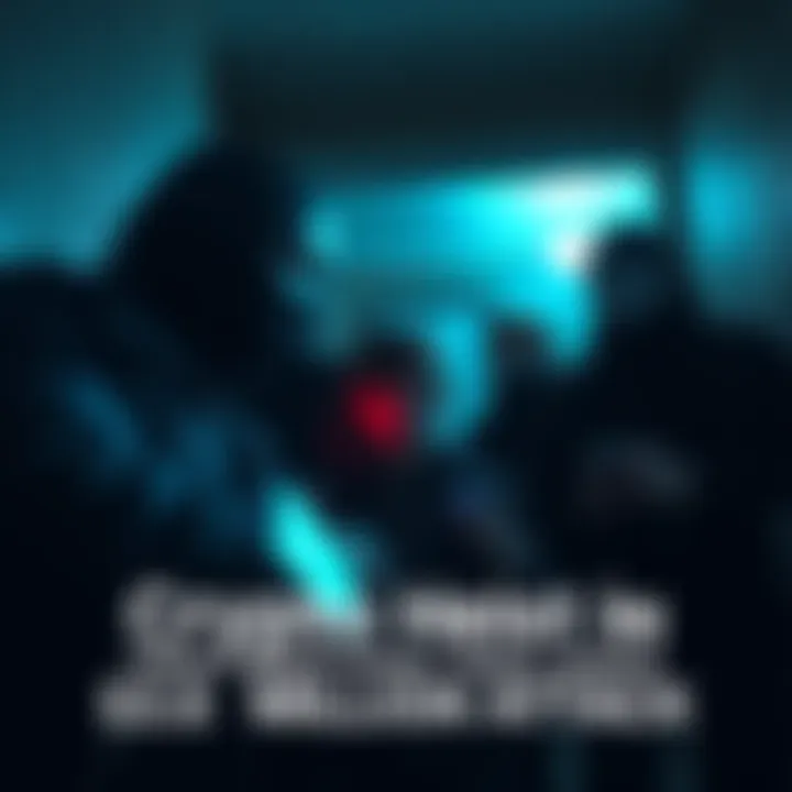 A family being threatened by masked men in a dimly lit room, with one attacker holding a device demanding information.