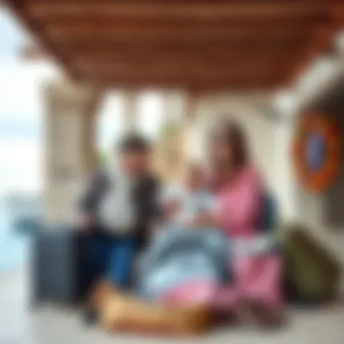 A family with an 8-week-old baby preparing for a holiday in Croatia, showing travel gear and baby essentials.