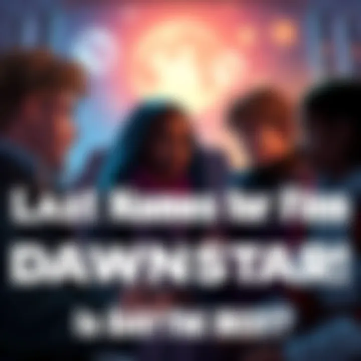 A group of fans sharing ideas about the best last name for the character Finn, with 'Dawnstar' mentioned prominently