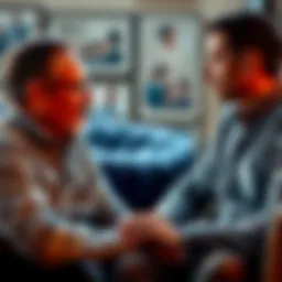 A father and son sit together, engaged in a serious conversation about the end of Linux Coin, with family photos in the background.