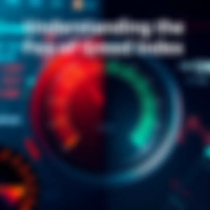 A graphic showing a gauge with fear on one side and greed on the other, representing market sentiment.