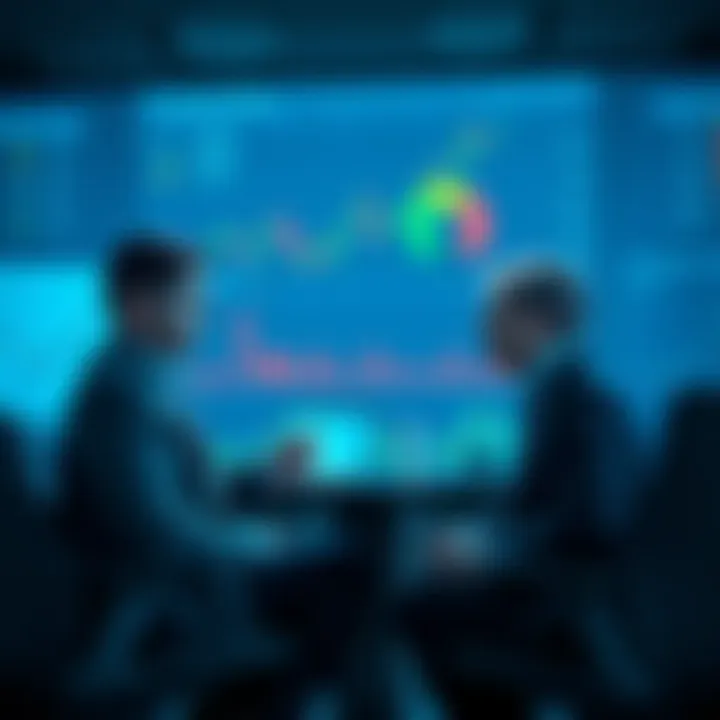 A group of financial experts discussing the Fed's decision on interest rates, surrounded by economic charts and graphs.