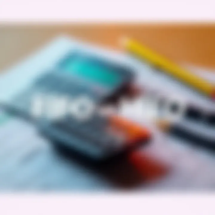A visual comparison of FIFO and HIFO tax methods with a calculator and tax forms in the background.