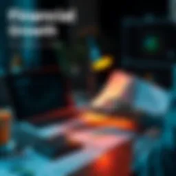 A person reviewing financial documents with a laptop, charts, and a calculator on a desk, symbolizing wealth growth strategies.