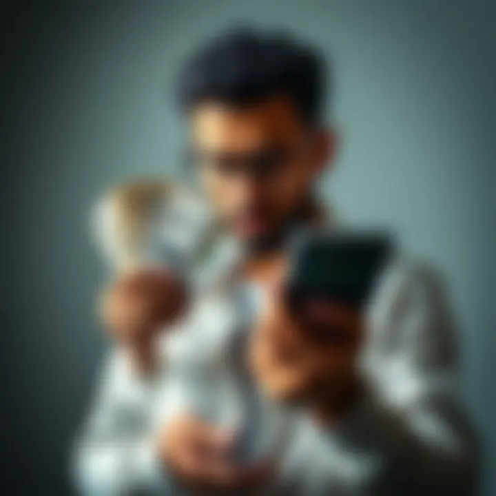 A person holding cash and a calculator, representing strategies to earn money