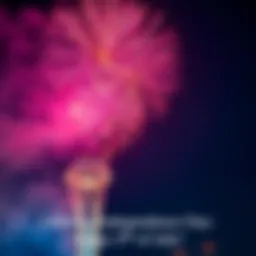 Colorful fireworks lighting up the night sky during Independence Day celebrations