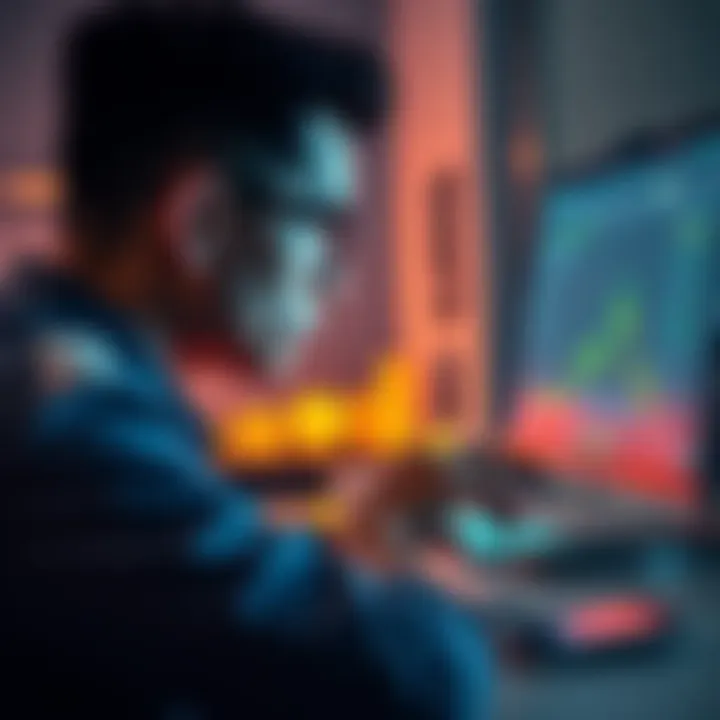 First Bitcoin Purchase A person looking at their computer screen while managing their first Bitcoin investment on Kraken Pro.